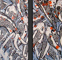 

Koi 2 Panel 11 in. x 14 in. each Acrylic on Canvas