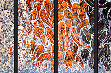 

Koi 4 Panel 15 in. x 30 in. each Acrylic on Canvas