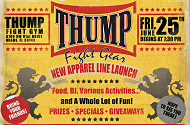 Promotional Postcard Flyer for Thump Fitness and Fight Gym
