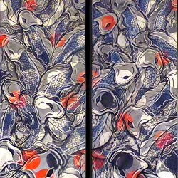 Koimouflage 2 Panel 12 in. x 36 in. Acrylic on Canvas