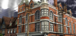 Environment Art - old corner building with surrounding neighborhood Maya