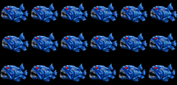 This is the sprite sheet created for the fish, which was used in the UDK as a particle system.